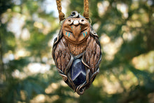 Barn Owl Spirit with Amethyst Necklace