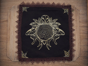 Forest Spirit Altar Cloth - 12 x 12" - Gold on Black