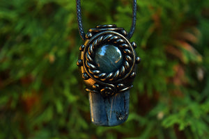 Blue Kyanite with Labradorite Necklace
