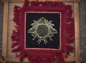 Forest Spirit Altar Cloth - 16 x 17" - Gold on Black