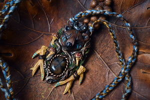 Bear Forest Spirit with Chiastolite Necklace