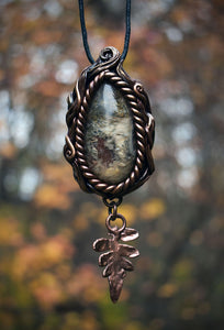 Copper Ashes x MothMagick - Lodolite with Copper Fern Leaf Necklace
