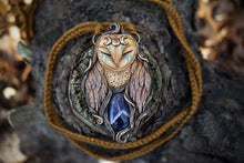 Barn Owl Spirit with Amethyst Necklace