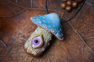 Third Eye Gypsy x MothMagick - Third Eye Stropharia Mushroom Screw Cap Vial Jar Necklace