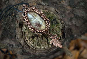 Copper Ashes x MothMagick - Lodolite with Copper Fern Leaf Necklace