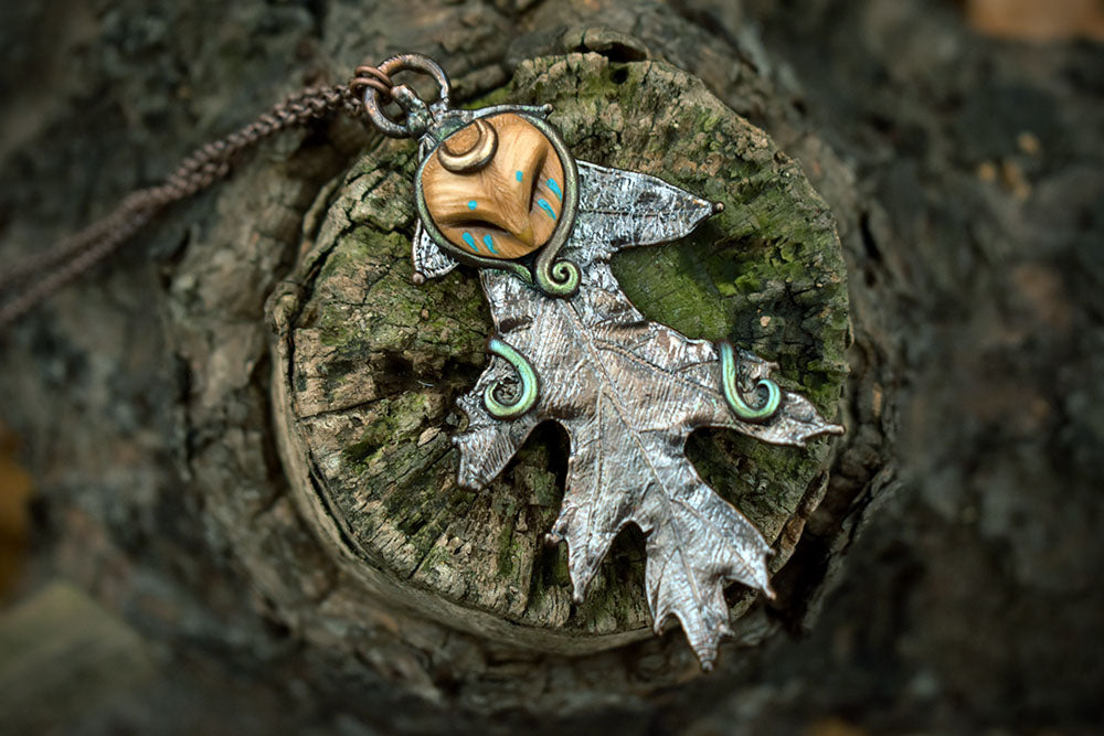 Copper Ashes x MothMagick - Barn Owl with Copper Leaf Necklace