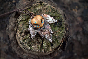 Copper Ashes x MothMagick - Barn Owl with Copper Leaf Necklace