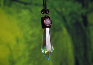 Rainbow Glass with Rose Quartz Necklace