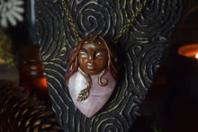 Rose Quartz with Prehnite Goddess Necklace