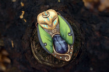 Barn Owl Luna Moth Spirit with Amethyst Necklace