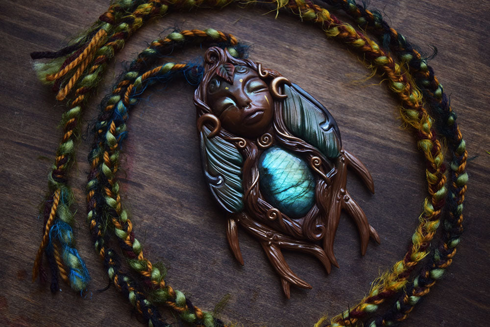Woodland Woman with Labradorite Necklace