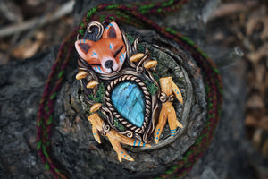 Fox Forest Spirit with Labradorite Necklace