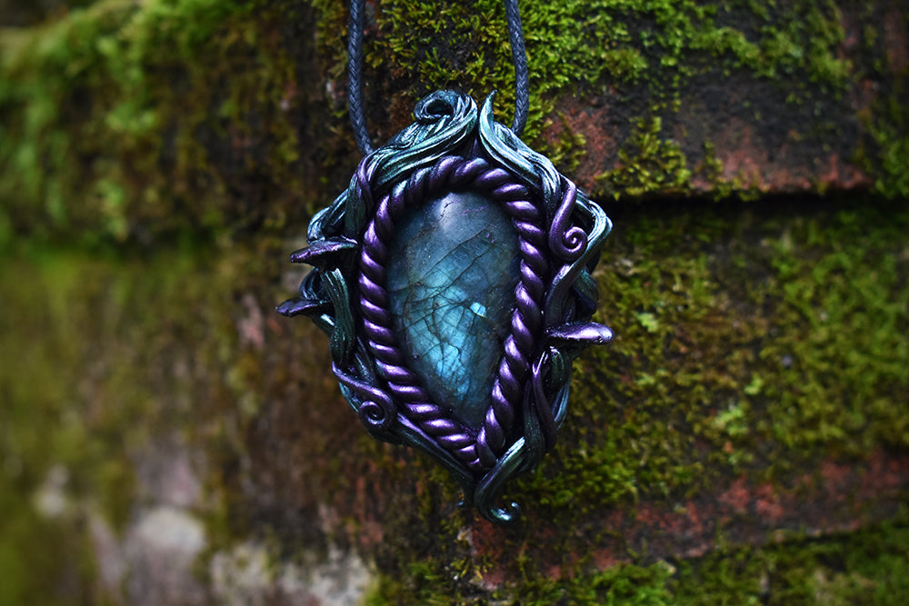 Labradorite Mushroom Forest Necklace