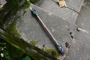 Lemurian Quartz with Labradorite, Blue Apatite, and Amethyst Willow Branch Wand