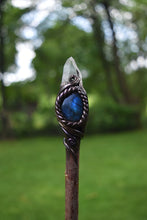 Lemurian Quartz with Labradorite, Amethyst, and Triquetra Willow Branch Wand