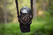 Black Tourmaline with Labradorite Sphere Triquetra Necklace