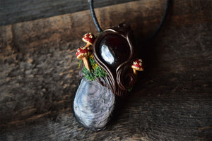 Hypersthene with Garnet Forest Necklace