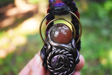 Labradorite Wand with Rutilated Quartz Sphere Triquetra Necklace