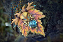 Labradorite Owl Leaf Necklace