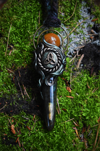 Labradorite Wand with Rutilated Quartz Sphere Triquetra Necklace