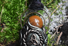Labradorite Wand with Rutilated Quartz Sphere Triquetra Necklace