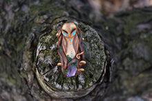 Woodland Owl Dread Bead with Amethyst - 8mm diameter hole
