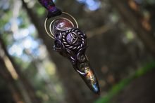 Labradorite Wand with Rutilated Quartz Sphere Triquetra Necklace