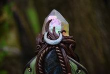 Luna Moth Spirit Quartz with Angel Aura and Labradorite Altar Piece/Wand/Necklace