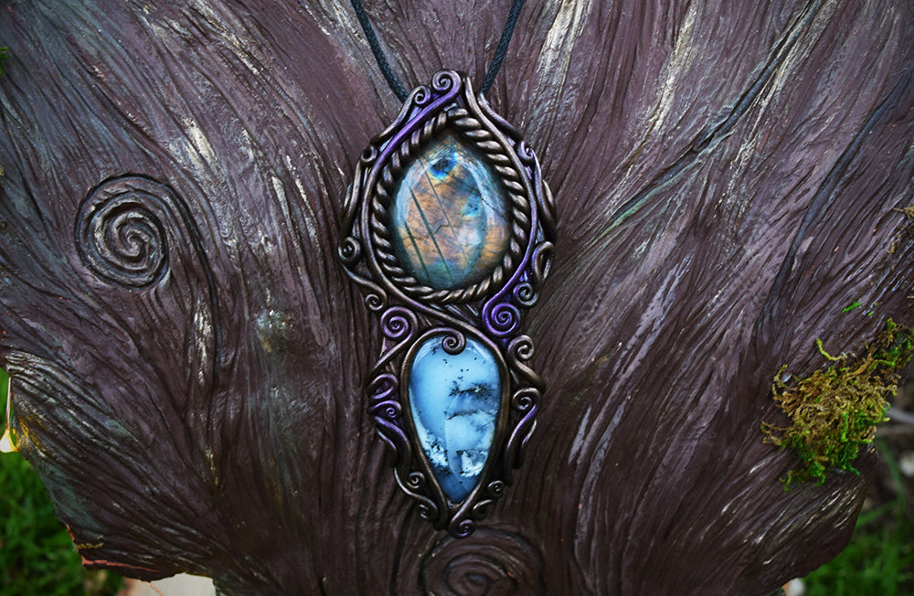 Labradorite with Dendritic Agate Necklace