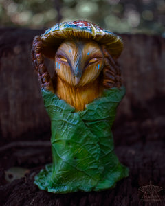 Mushroom Hat Owl 4" Sculpture